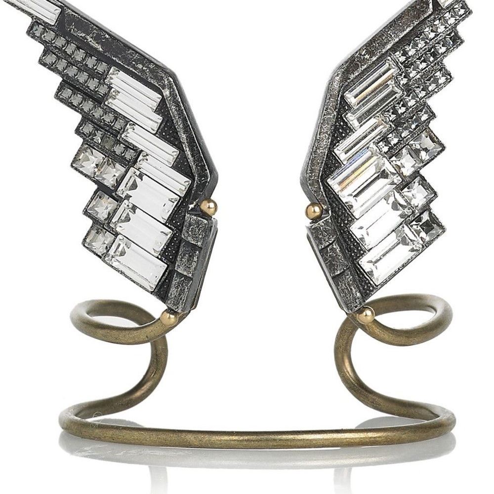 LANVIN Crystal Eagle Wings Cuff